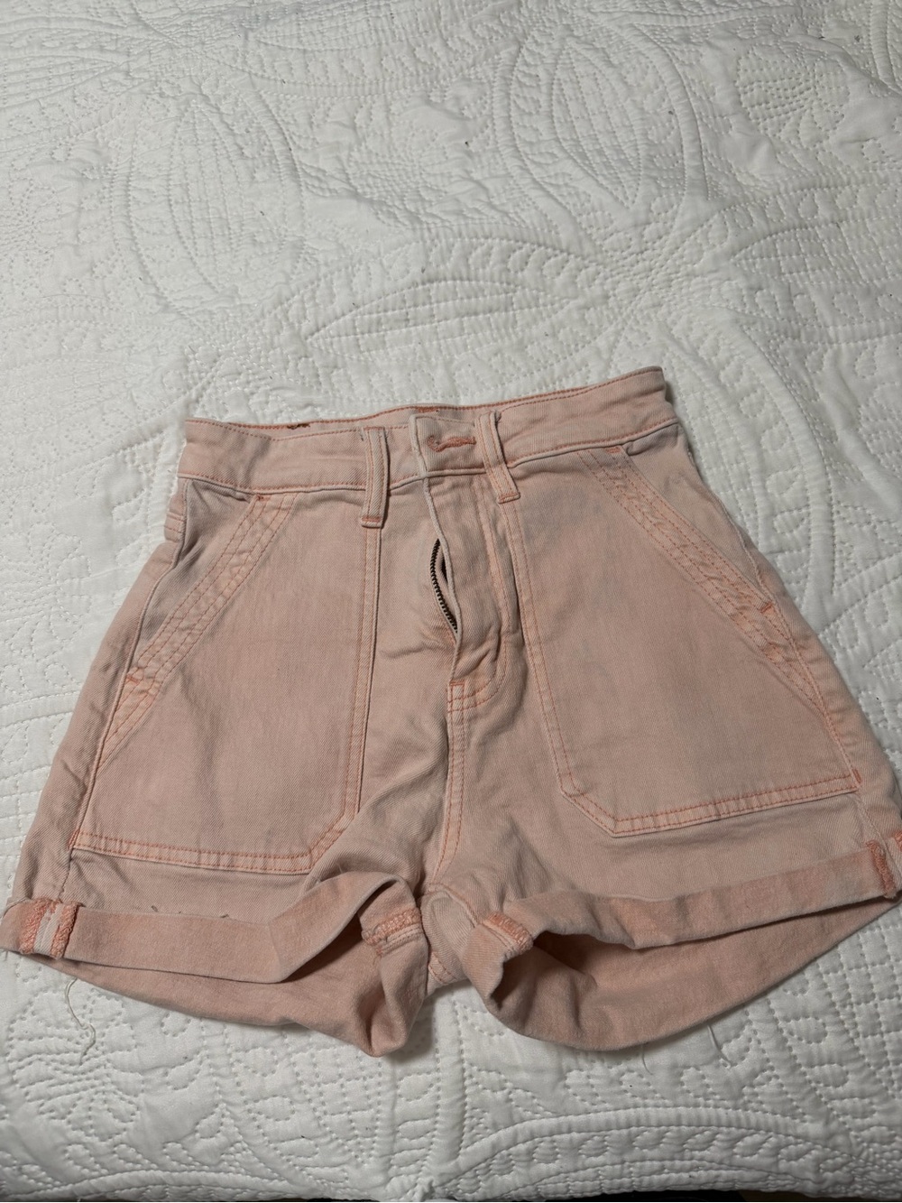 American Eagle Outfitters High-Waist Blush Pink Shorts
